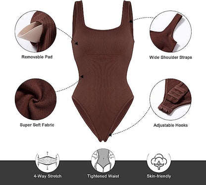 Sleeveless Tummy Control Tank Tops Bodysuits